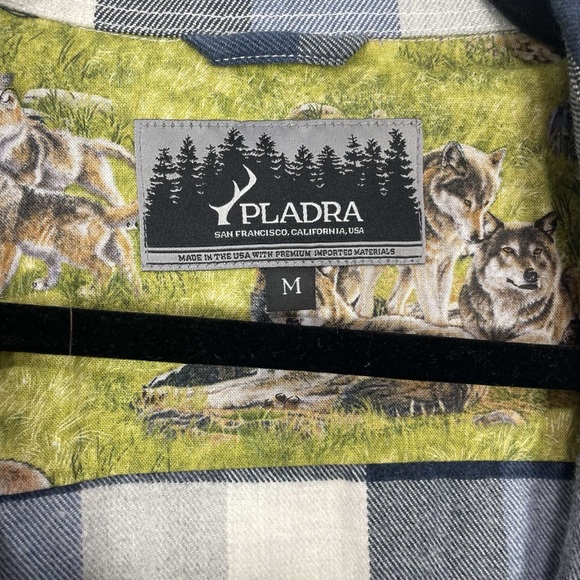 Pladra Casual Blue and Gray Plaid Button Down Shirt T24 - Picture 6 of 6